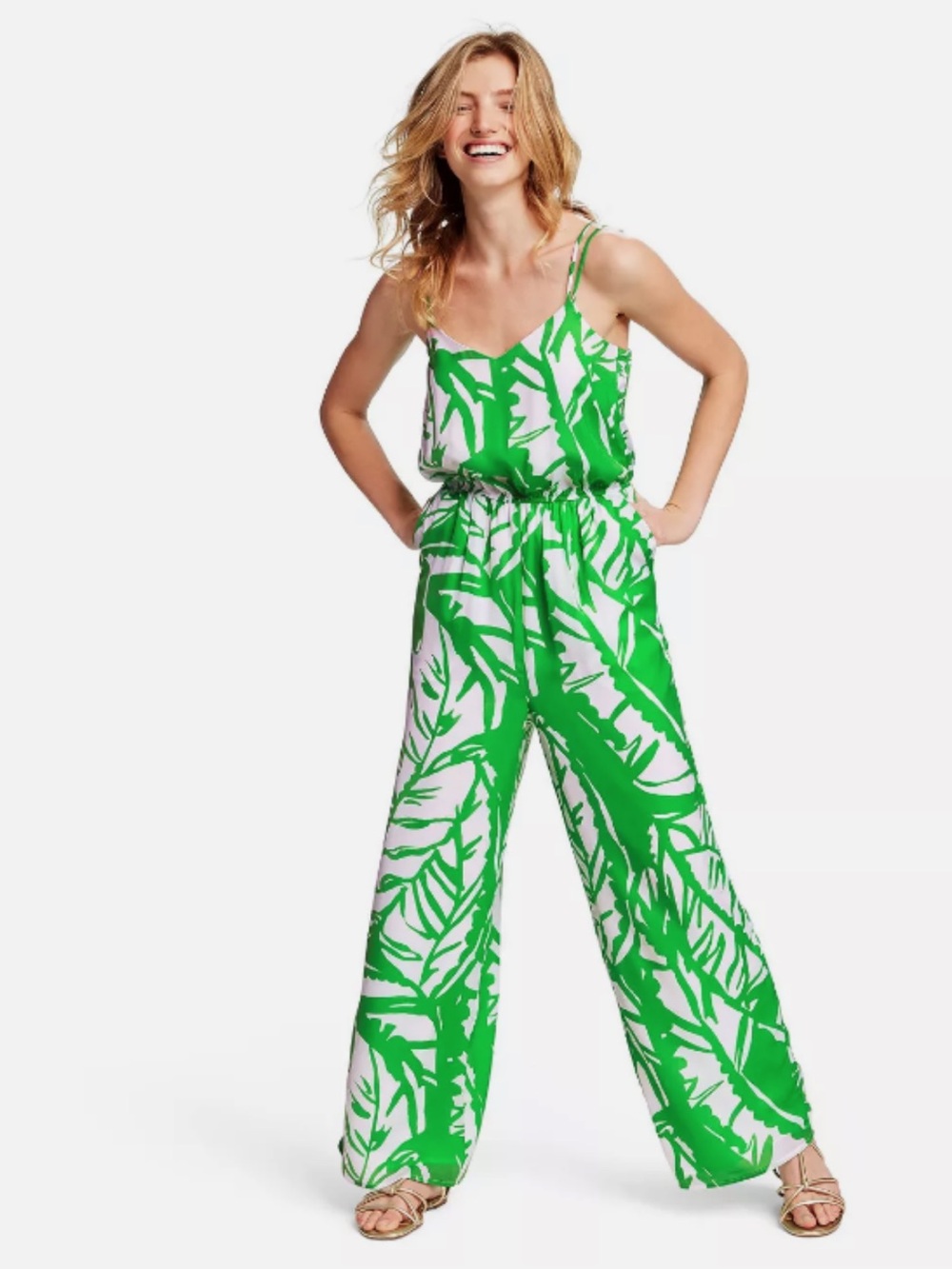 Lilly Pulitzer x Target Green Leaf-Print Sleeveless Jumpsuit